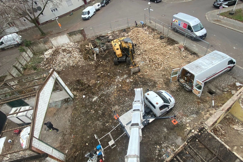 Rückbau mehrerer Gewerbebauten in Berlin-Spandau