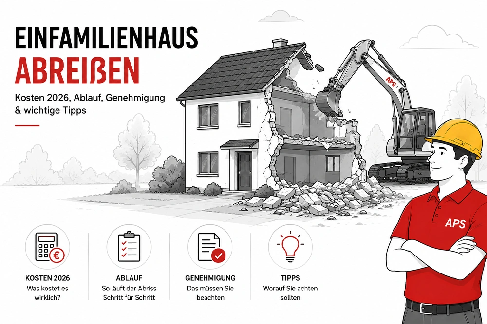 Abriss Einfamilienhaus Kosten 2026: Preise nach Größe, Keller und Schadstoffen
